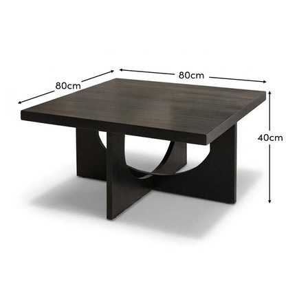 Ethan Mango Wood Square Coffee Table - Jet Black - Laura James 