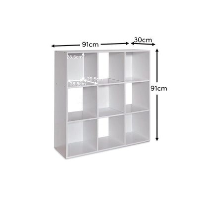 9 Cube Storage Unit - Chalk White Bookcase - Laura James