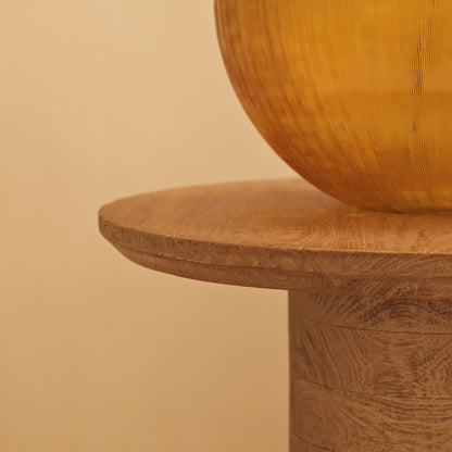 Adam 45cm Almond Brown Round Side Table - Laura James 