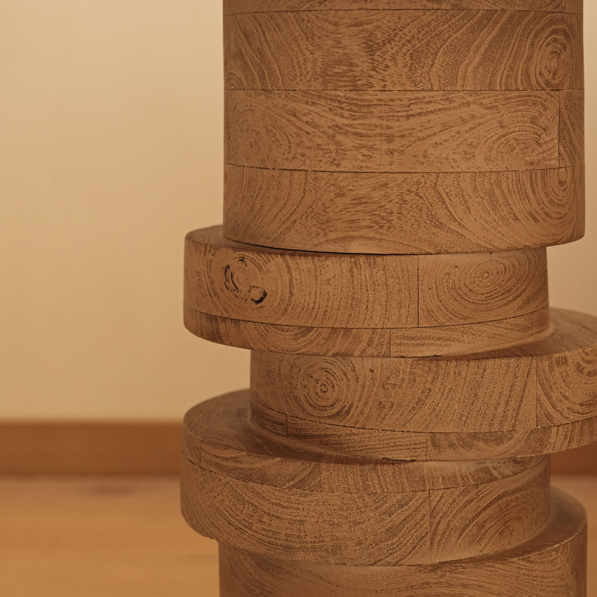 Adam 45cm Almond Brown Round Side Table - Laura James 