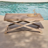 Akira 6 Seater Wooden Garden Corner Sofa with Akira Coffee Table