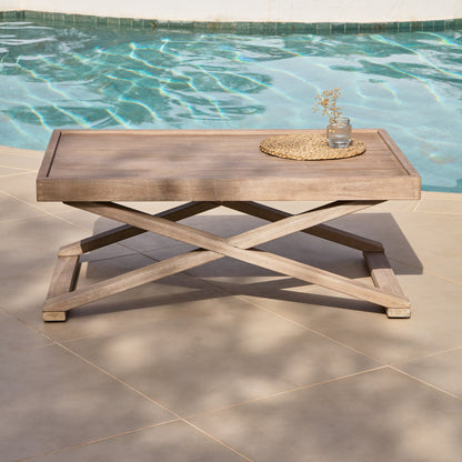 Akira 5 Seater Wooden Garden Corner Sofa with Akira Coffee Table