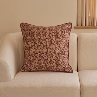 Aldeburgh 57x57cm Cushion Cover - Russet Red Abstract - Laura James 