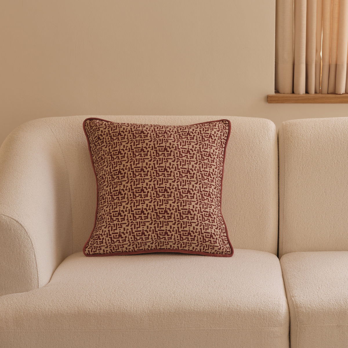 Aldeburgh 45x45cm Cushion Cover - Russet Red Abstract - Laura James 