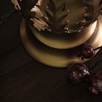 Alta 25cm Metal Candle Holder - Heritage Gold - Laura James 