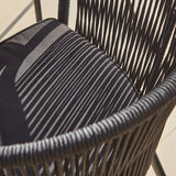 Amelia 4 Seater White Acacia Wood Black Legs Garden Dining Set - Hali Black Chairs