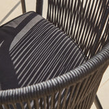 Amelia 4 Seater White Acacia Wood Black Legs Garden Dining Set - Hali Black Chairs