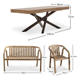 Amelia Wooden Rectangular Dining Table Set with Shiro Bench and  Shiro Dining Chairs - Laura James 
