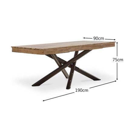 Amelia Whitewash Rectangular Dining Table  with Metal Legs - Laura James 