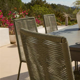 Amelia 6 Seater Dove Grey Concrete Garden Dining Set with Ryder Khaki Chairs - Laura James