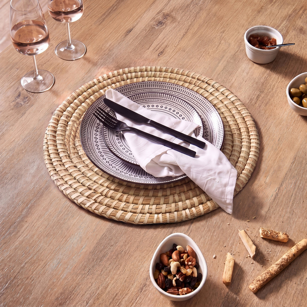 Magura 35cm Round Sea Grass Placemats - Set of 4 - Natural