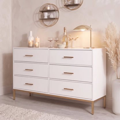 Marie 6 Drawer Chest of Drawers - White