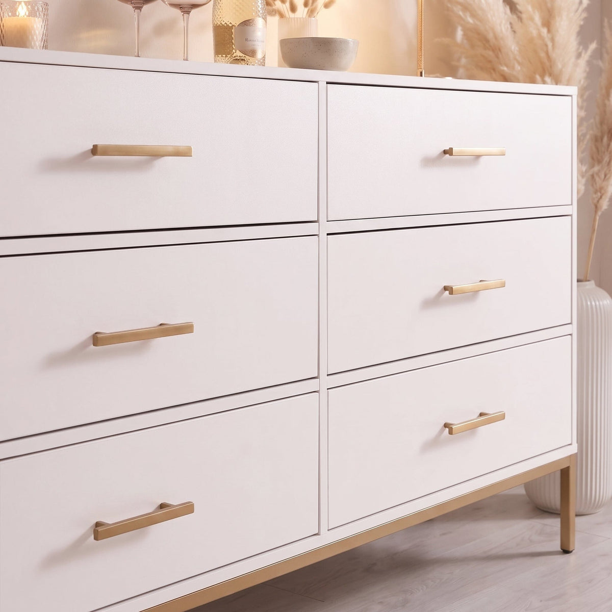Marie 6 Drawer Chest of Drawers - White
