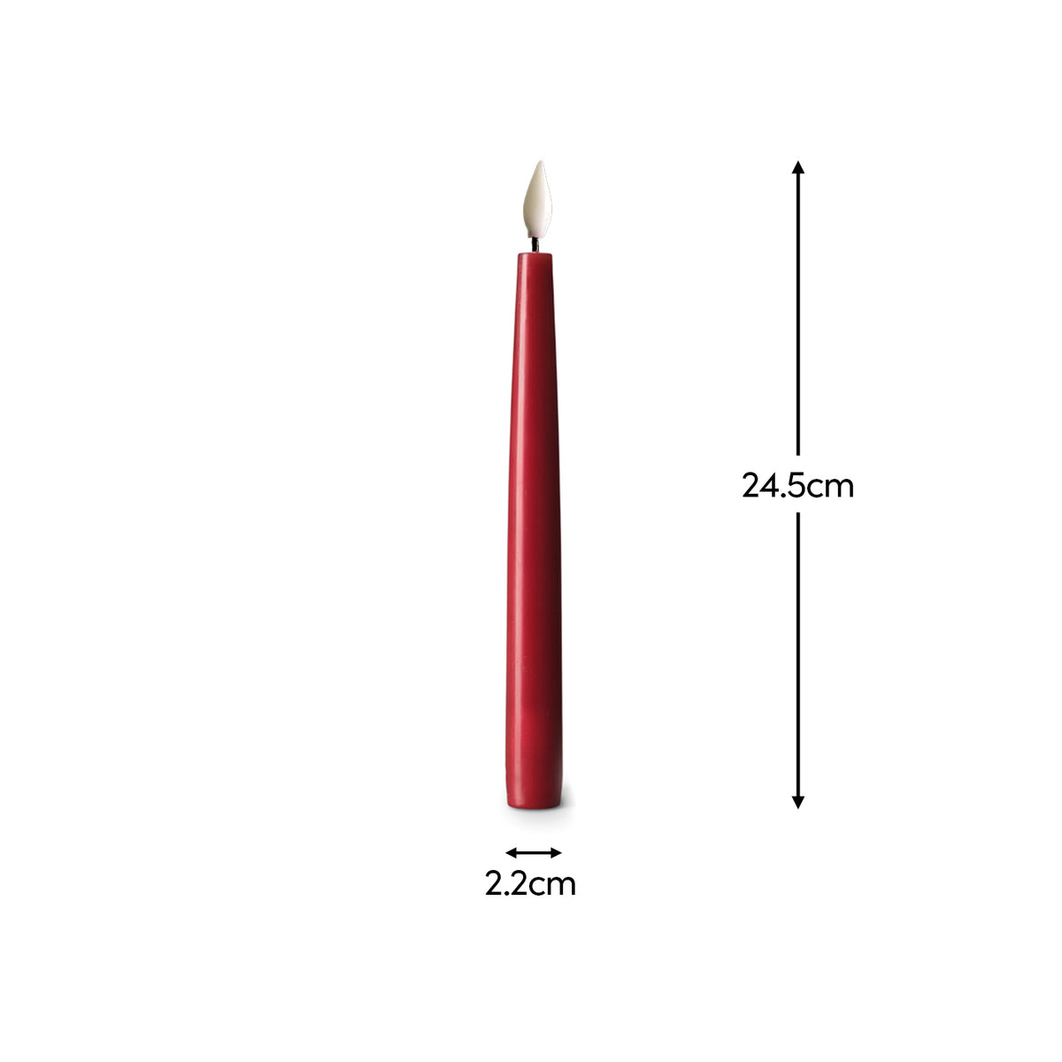 Samsta Battery Taper Candles - Set of 2 - Christmas Red