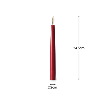 Samsta Battery Taper Candles - Set of 2 - Christmas Red