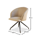 Archer Office Swivel Chair - Soft Beige with Black legs - Laura James 