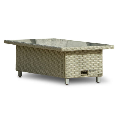 Aria 5 Seater Rattan Garden Sofa with Rising Table - Light Grey