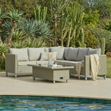 Aria Corner Rattan Sofa Set with Rising Table - Laura James 