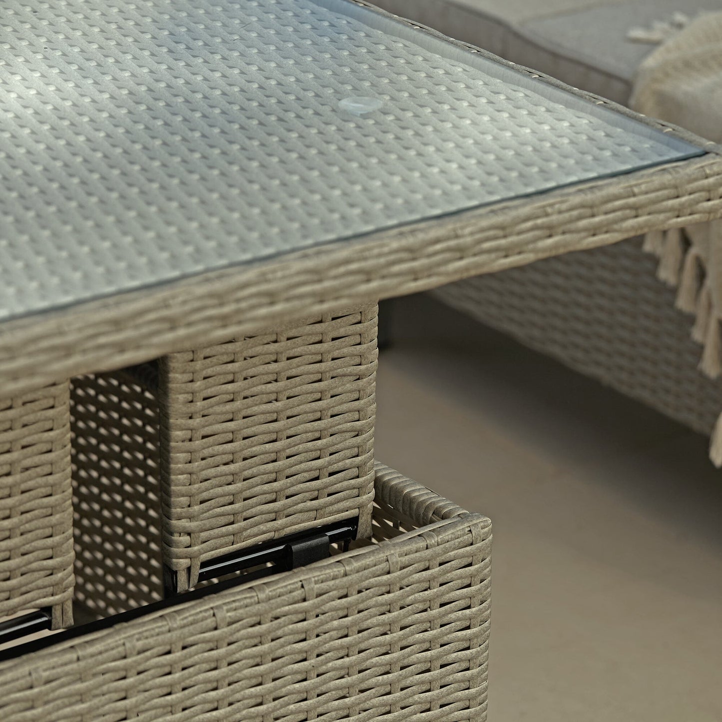 Aria Corner Rattan Sofa Set with Rising Table - Laura James 