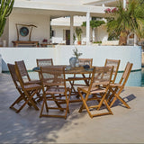 Ashby Wooden Round Folding Table Set with  Cove Dining Chairs - Laura James
