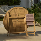 Ashby 6 Seater White Acacia Garden Dining Set with Cove Pink Rope Chairs - 130cm
