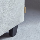Outlet - Ava Light Beige Boucle Armchair - Black Oak Legs