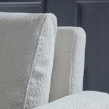 Outlet - Ava Light Beige Boucle Armchair - Black Oak Legs
