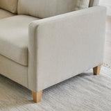 Ava Corner Sofa - Sand with Pale Oak Legs - Laura James