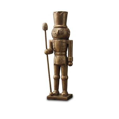 Aarhus 30cm Metal Nutcracker Ornament - Heritage Gold