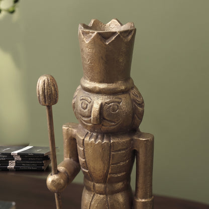 Aarhus 30cm Metal Nutcracker Ornament - Heritage Gold