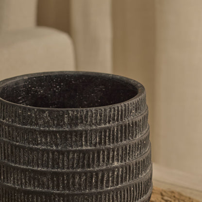 Abala Rustic Grey Cement Plant Pot - Laura James