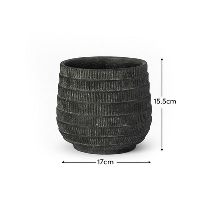 Abala Rustic Grey Cement Plant Pot - Laura James