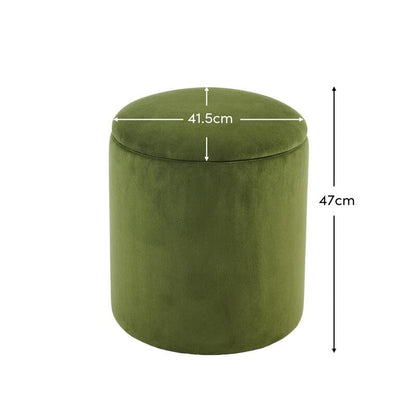 Abigail Storage Pouffe/Footstool - Fern Green - Laura James