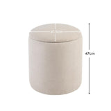 Abigail Storage Pouffe/Footstool - Soft Beige - Laura James