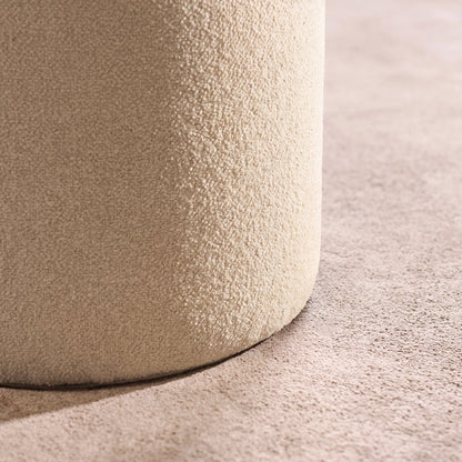 Abigail Storage Pouffe/Footstool - Light Beige Boucle - Laura James 