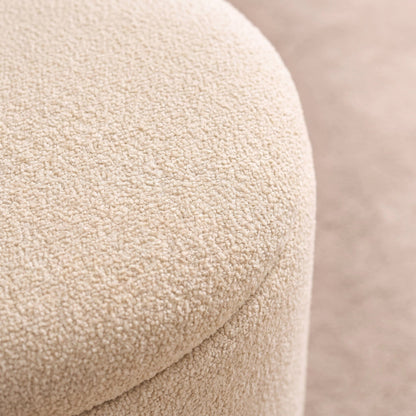 Abigail Storage Pouffe/Footstool - Light Beige Boucle - Laura James 