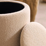 Abigail Storage Pouffe/Footstool - Light Beige Boucle - Laura James 