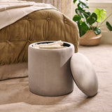 Abigail Storage Pouffe/Footstool - Soft Beige - Laura James
