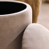 Abigail Storage Pouffe/Footstool - Soft Beige - Laura James