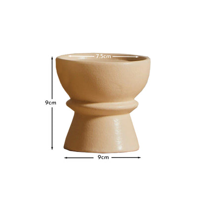 Ackton 9cm Ceramic Pillar Candle Holder - Set of 2 - Taupe