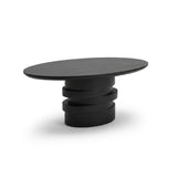 Adam 100cm Oval Jet Black Mango Wood Coffee Table - Laura James 