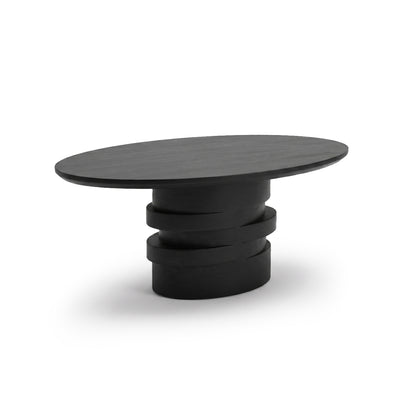 Adam 100cm Oval Jet Black Mango Wood Coffee Table - Laura James 