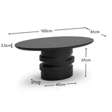 Adam 100cm Oval Jet Black Mango Wood Coffee Table - Laura James 
