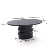 Adam 100cm Oval Jet Black Mango Wood & Black Marble Coffee Table - Laura James 