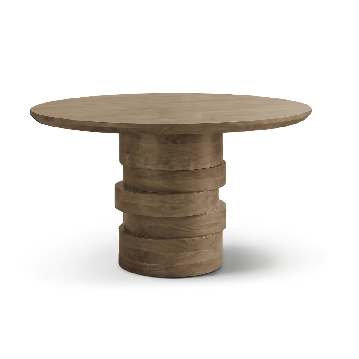 Adam 135cm Almond Brown Round Dining Table - Laura James 