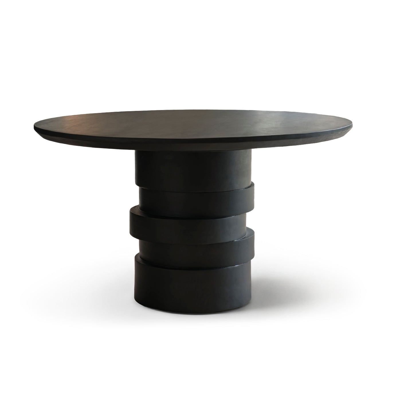 Adam Jet Black Mango Wood Round Dining Table - Laura James 