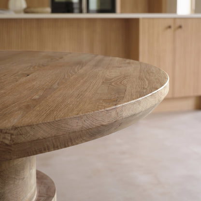 Adam 135cm Almond Brown Round Dining Table - Laura James 