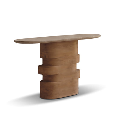 Adam 140cm Almond Brown & Lady Grey Marble Oval Console Table - Laura James 