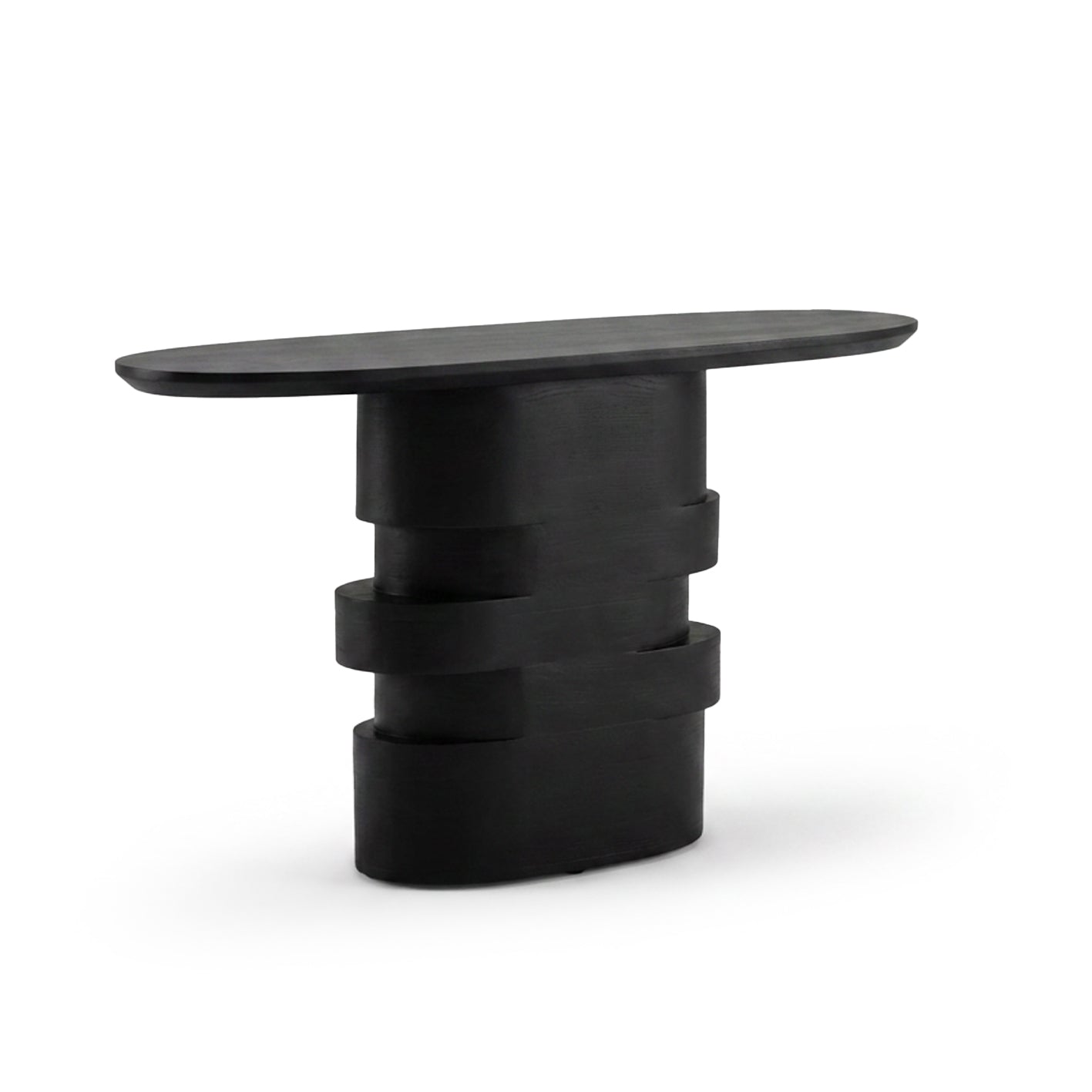 Adam 140cm Jet Black Oval Console Table - Laura James 