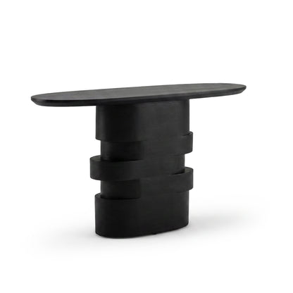 Adam 140cm Jet Black Oval Console Table - Laura James 